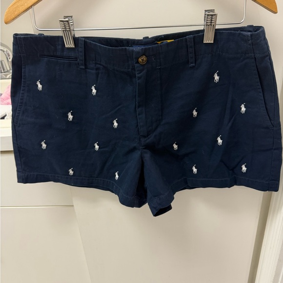 Polo Ralph Lauren Chino Shorts Embroidered All Over Pony Logo Stretch Classic 8 - Picture 3 of 4